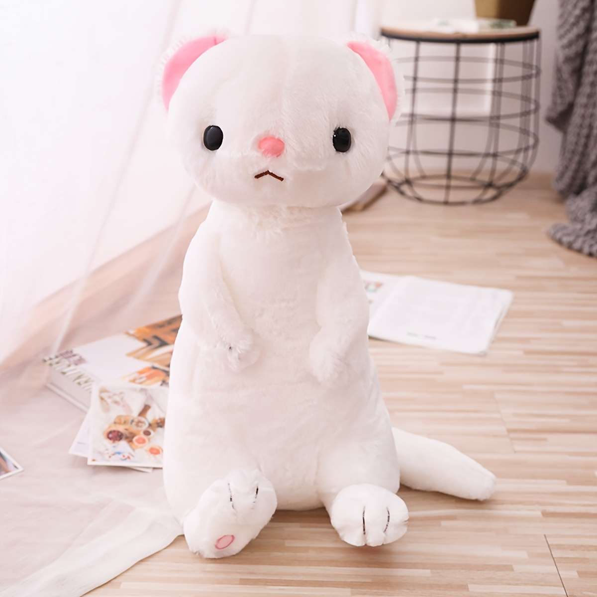 Plush Toyss color White Ferret size One size 50 cm 0.54 kg