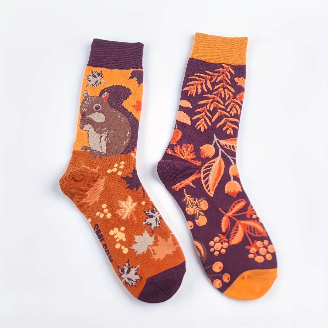 Women S Socks Color Orangesquirrel Nuts1 Pair Size Onesize