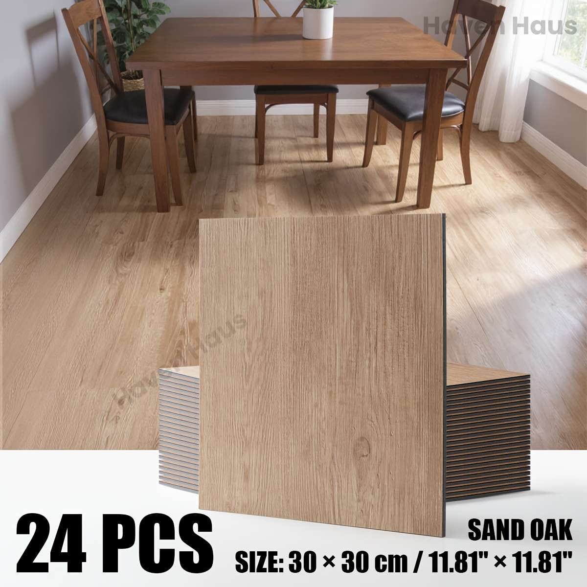 Self Adhesive Floor Stickers Sand Oak 24Pcs
