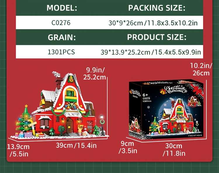 Building Toy Architectural Model Toy Set Style Holiday Season House Blocks