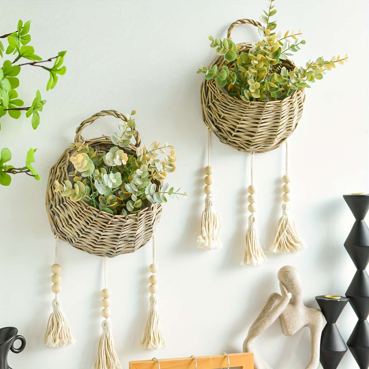 Flowerpot Color Tassel Basket