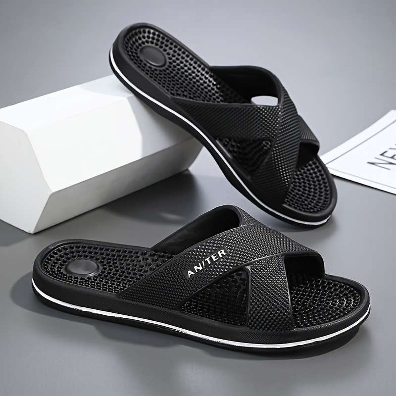 Men Slippers Summer Style Black Size Uk 5.5 To 6