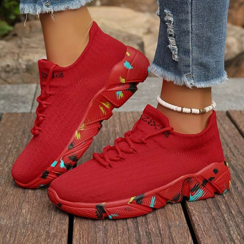 Women S Sneakers Color Red Sizeuk 8