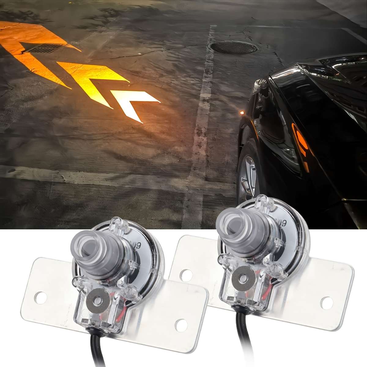 2pcs Atmosphere Lights Projection Lights Night Driving Arrows Indicator Neon Light
