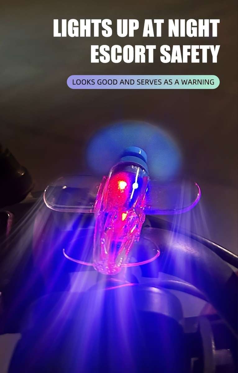 LED Propeller Car Light Blue & Red Neon Airplane-Inspired Design