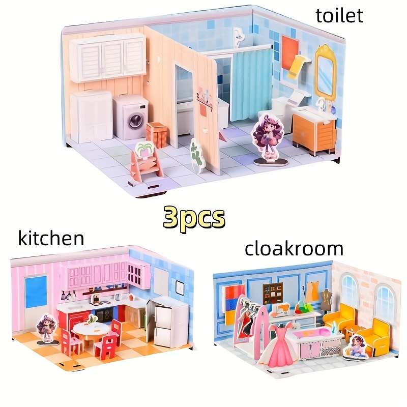 Building Toy Architectural Model Toy Set Items 4Pcs Set