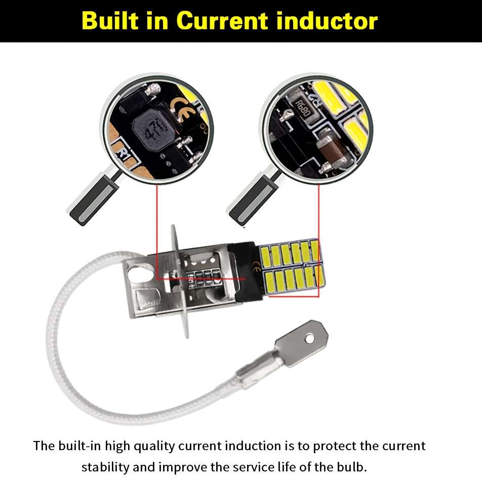 2pcs H3 High Power LED 6000K Xenon Fog Lights