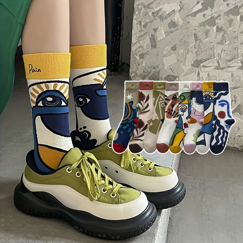 Women S Socks Color PinkRedYellowWhite In 4 Pairs Size Onesize