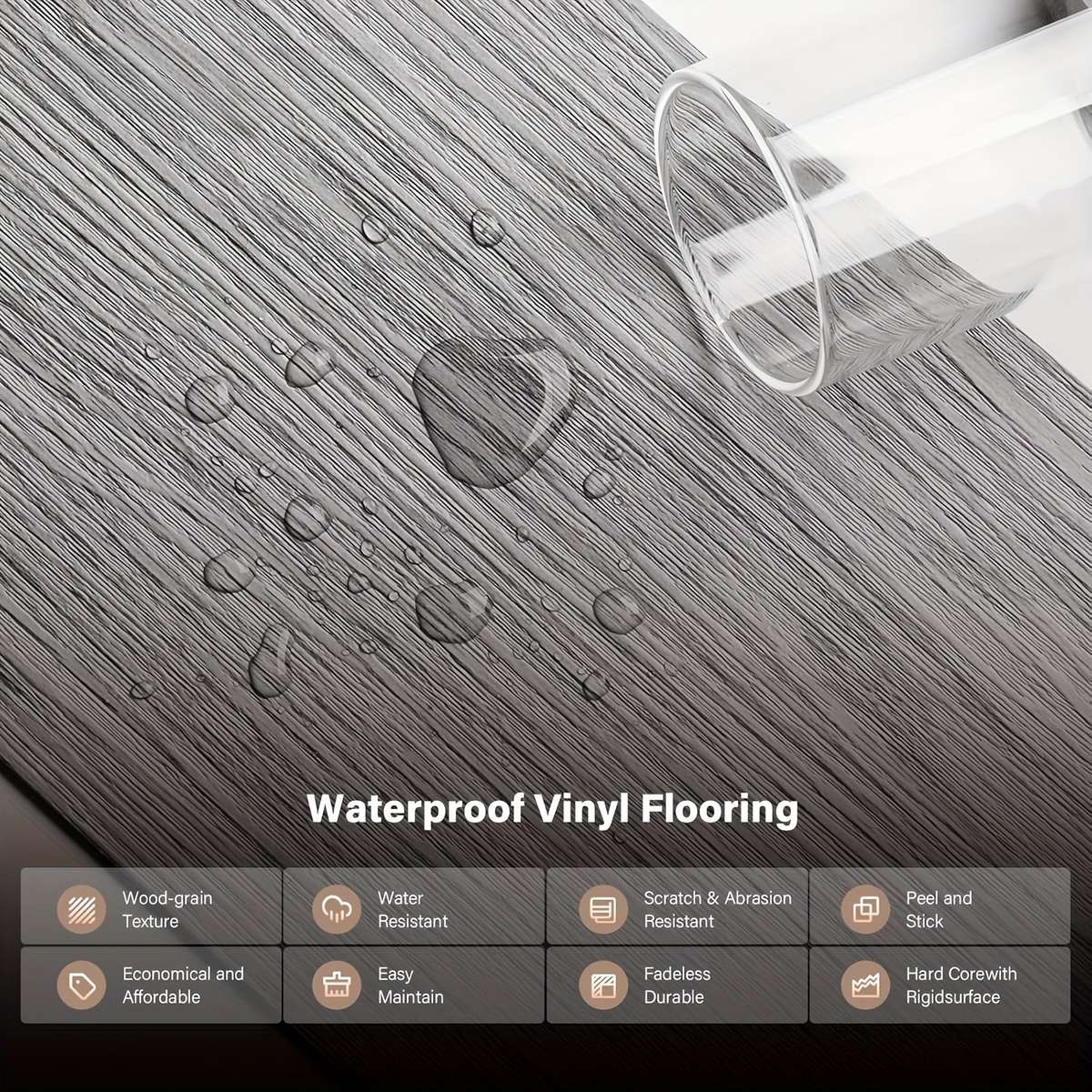 Self Adhesive Floor Stickers Gray 30Pcs