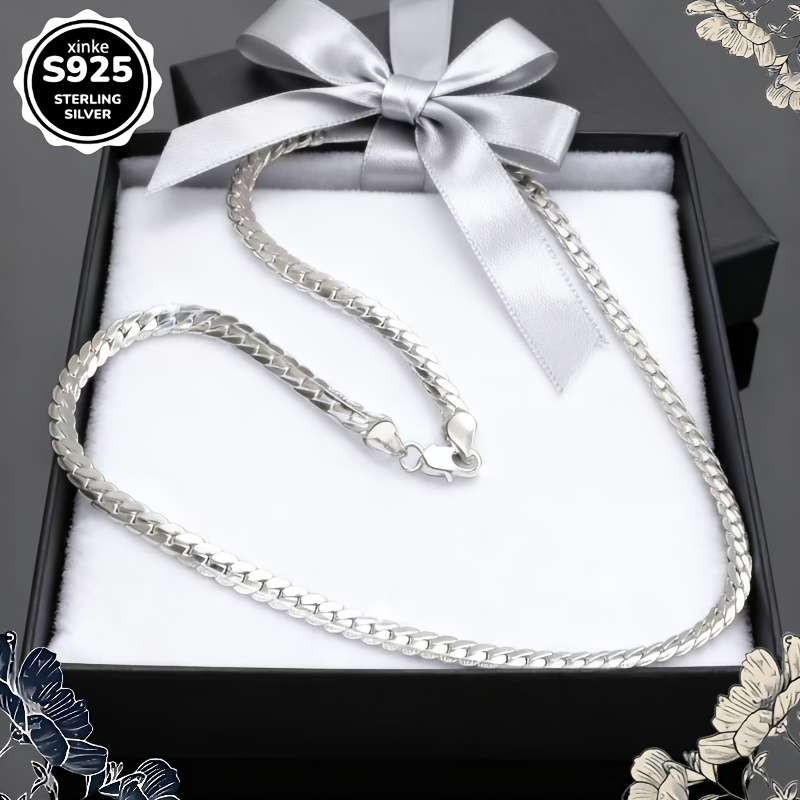 Modern Rhinestone Sterling Silver Embossed Chain Trendy Silver Beach Vacation