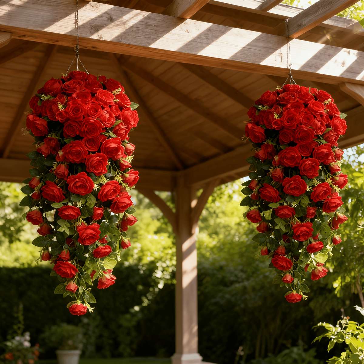 Simulated Flower Color Red Quantity2Pcs