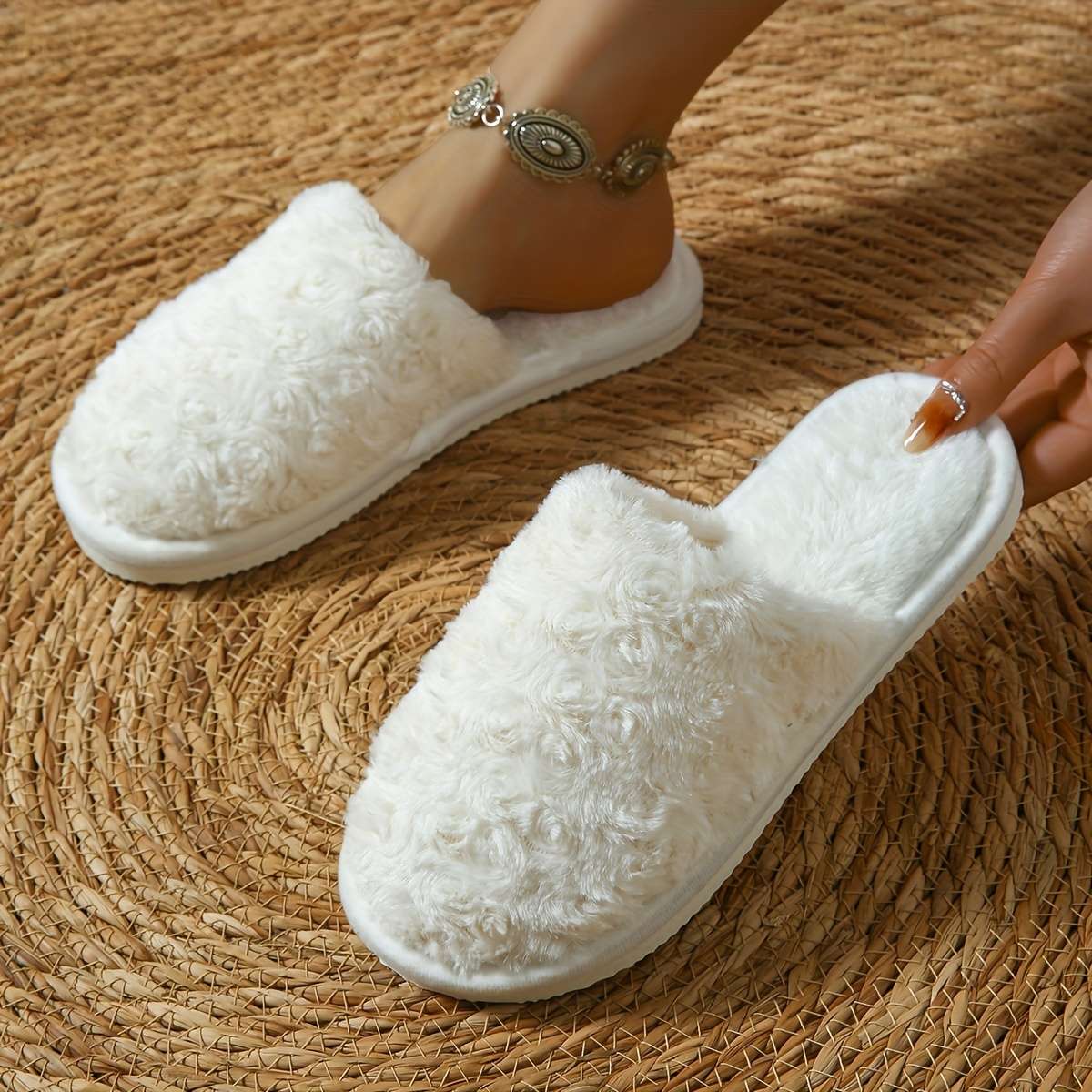 Cotton Slippers Color Grey Sizeuk 6.5-7
