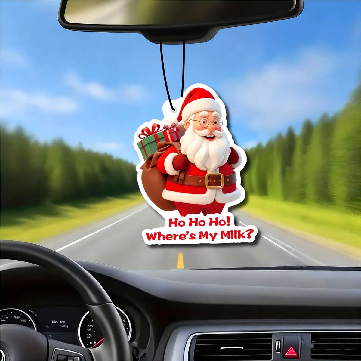Car Interior Decor  3Pcs Santa