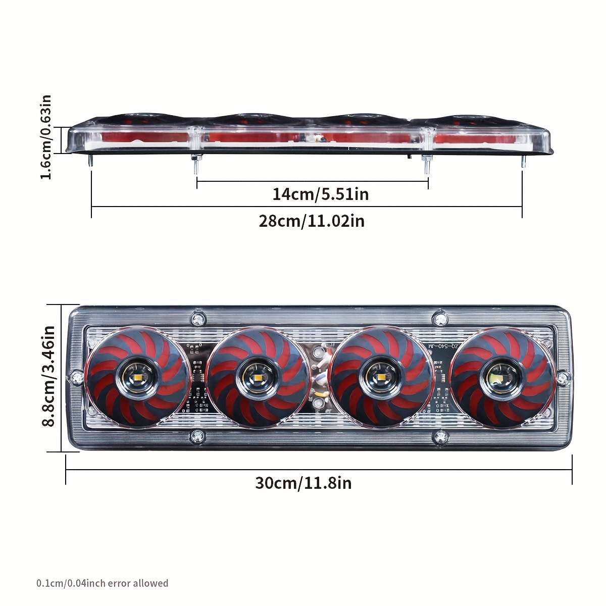 2pcs LED Tail Light Assemblies for Trucks Trailers RVs High Brightness Multi-Purp