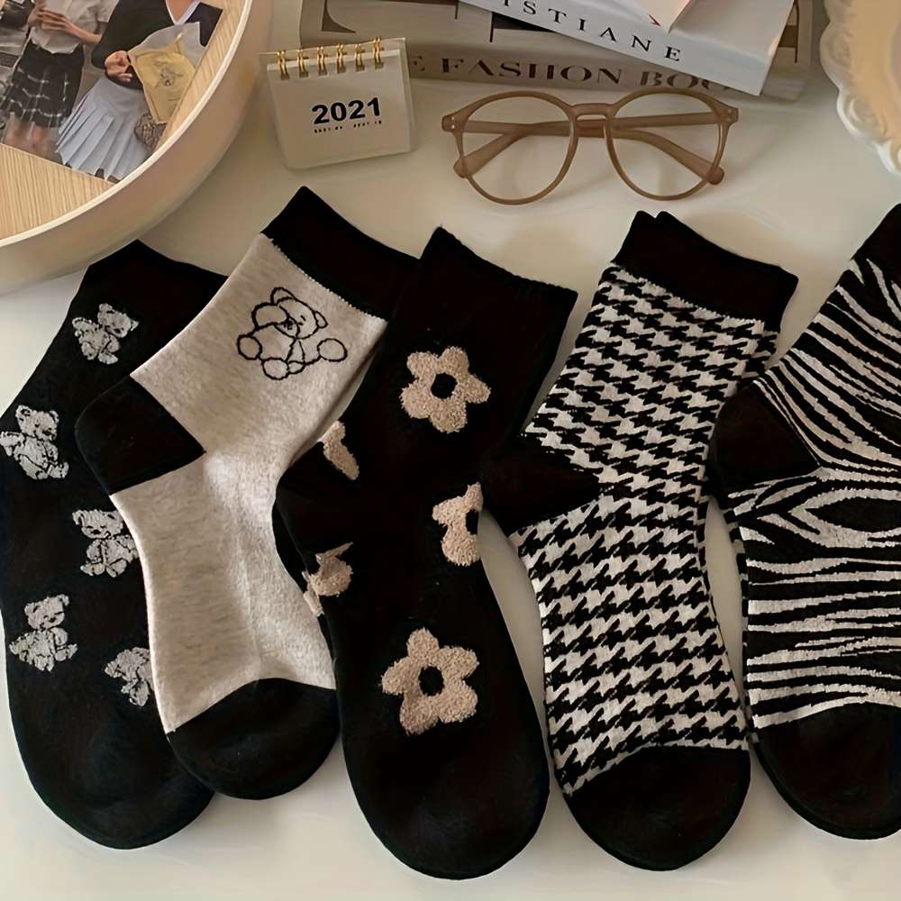 Women S Socks Color 5 Pairs Mixed Colors Size Onesize