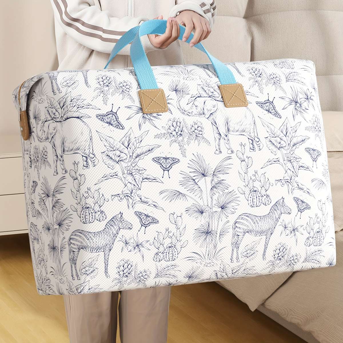 Large Capacity Storage Bag Clothes Quilt Foldable Reinforced Handle Strong
