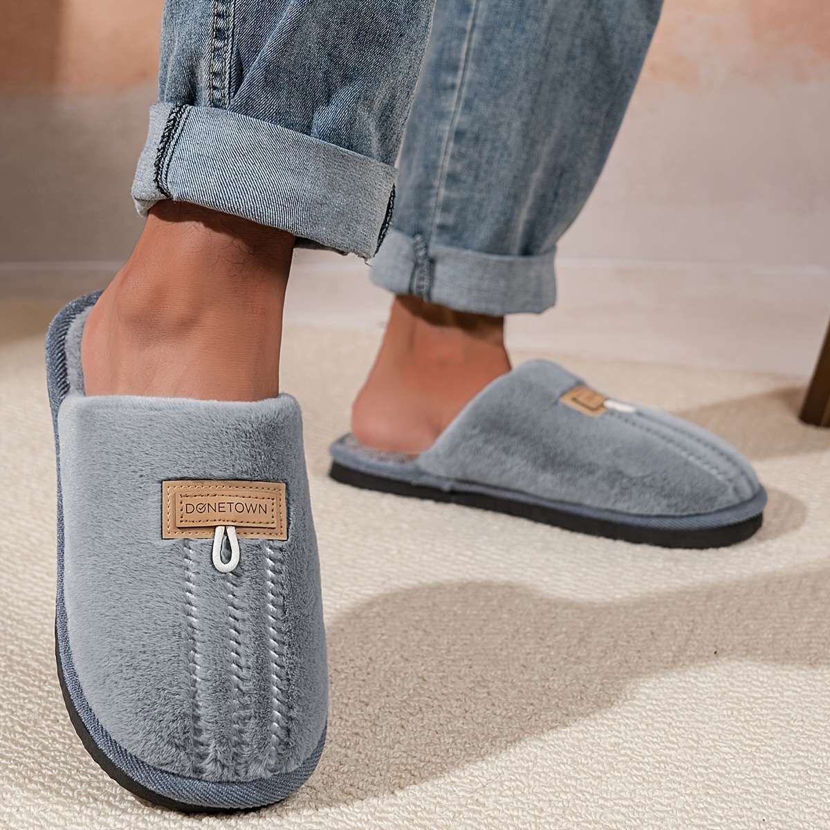 Cotton Slippers Color Navy Blue Sizeuk 9.5-10