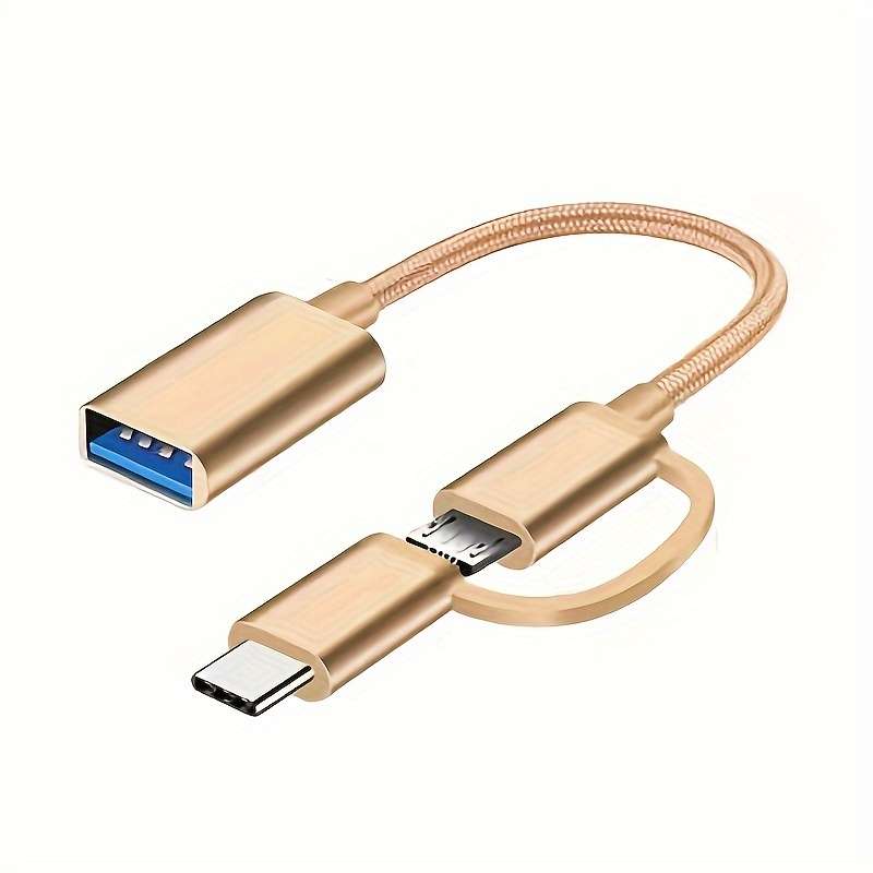 1pc 2in1 USB OTG Adapter Cable Versatile Converter for Multiple Devices Durable and Flexibl