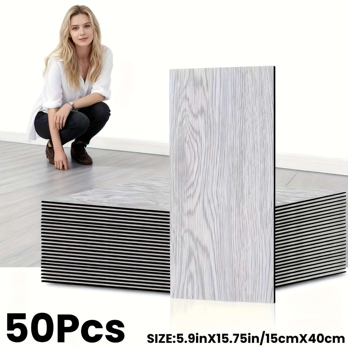 Self Adhesive Floor Stickers White Maple Box Of 50Pcs