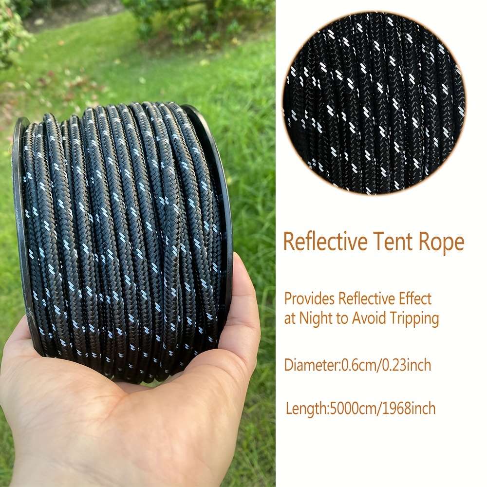 Durable 6mm Nylon Tent Rope 50m Universal Outdoor Survival Gear Pa Material