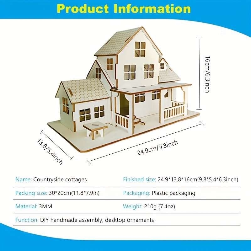 Building Toy Architectural Model Toy Set Color Cream Color Size Country Villa