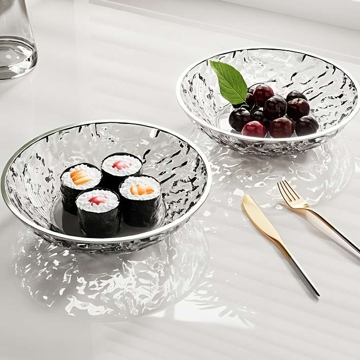 Bowl Color Silvery Edge Round 4Piece Set White