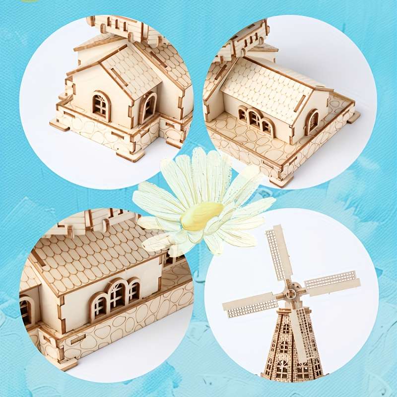 Building Toy Architectural Model Toy Set Style Windmill