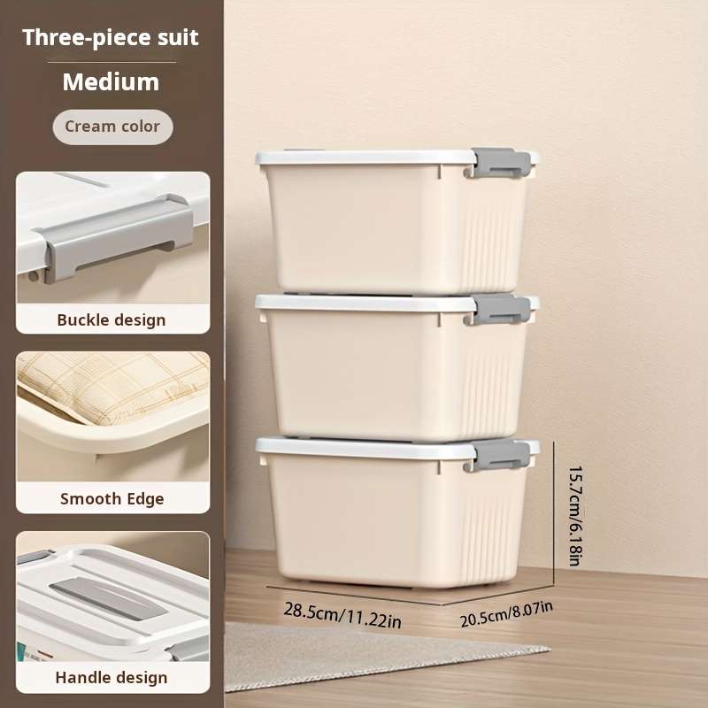 Storage And Organizationmodel 8862 Solid Color 28.5 X 20.5 X 15.7  3 Piece Set