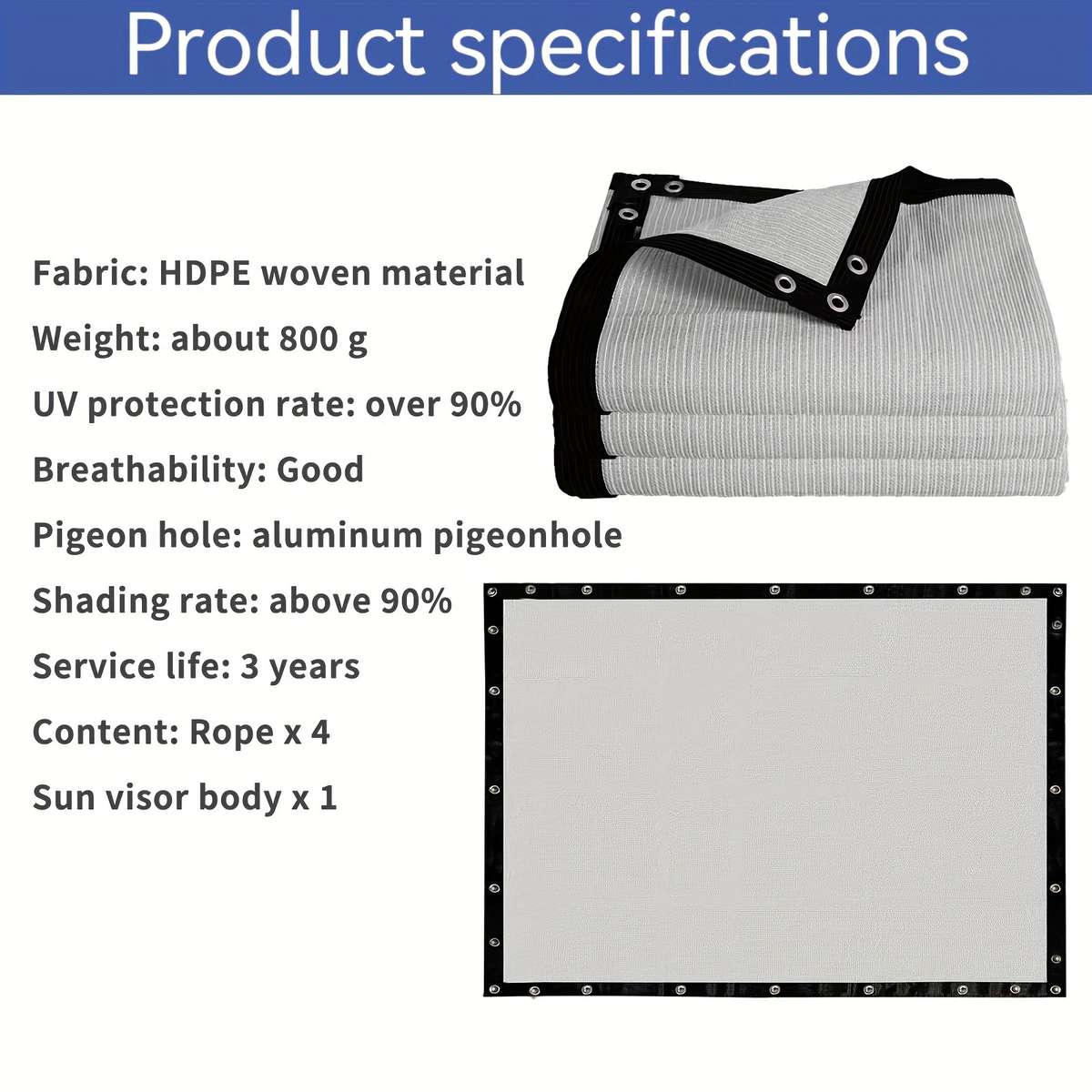 Shade Net Size 2M*8M78.7In314.8In5.3Oz
