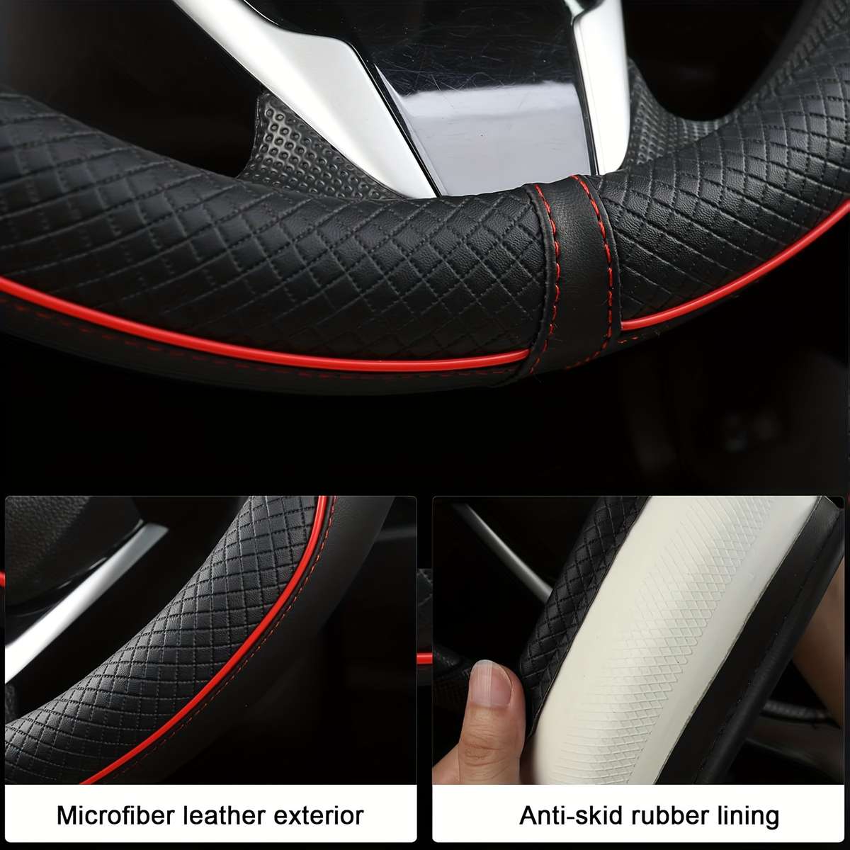 Car Steering Wheel Cover Black