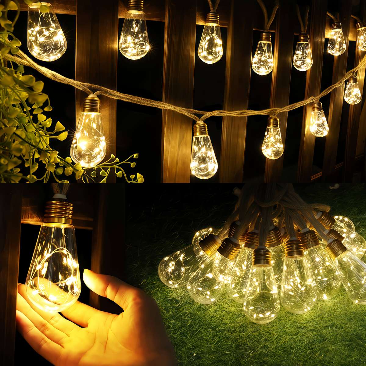 Christmas Lights Warm Light Model 25 Bulbs   8 Lighting Modes