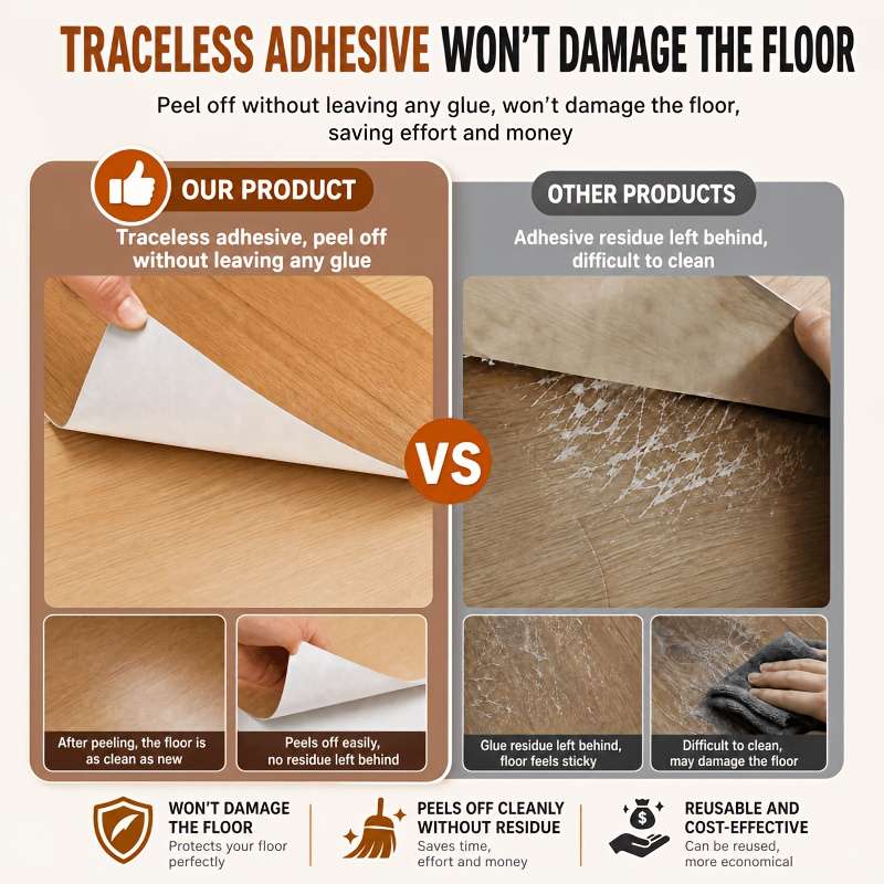 Self Adhesive Floor Stickers Dark Walnut Brown 18Pcs