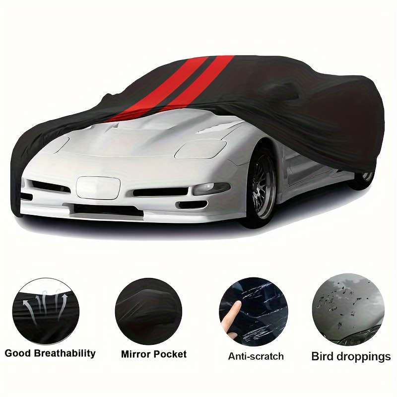 Car Cover Color Black Red Model For C5