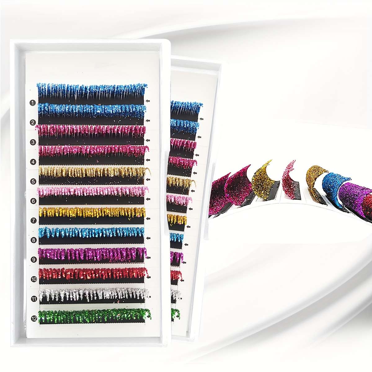 Wispy False Eyelashes Color Mixed Model 14mm 15mm