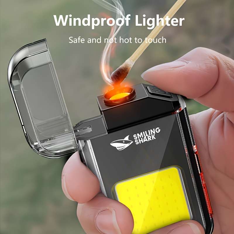 Compact 1Pc Smiling Shark Cob Light Keychain Flashlight Daily Reliable Solution