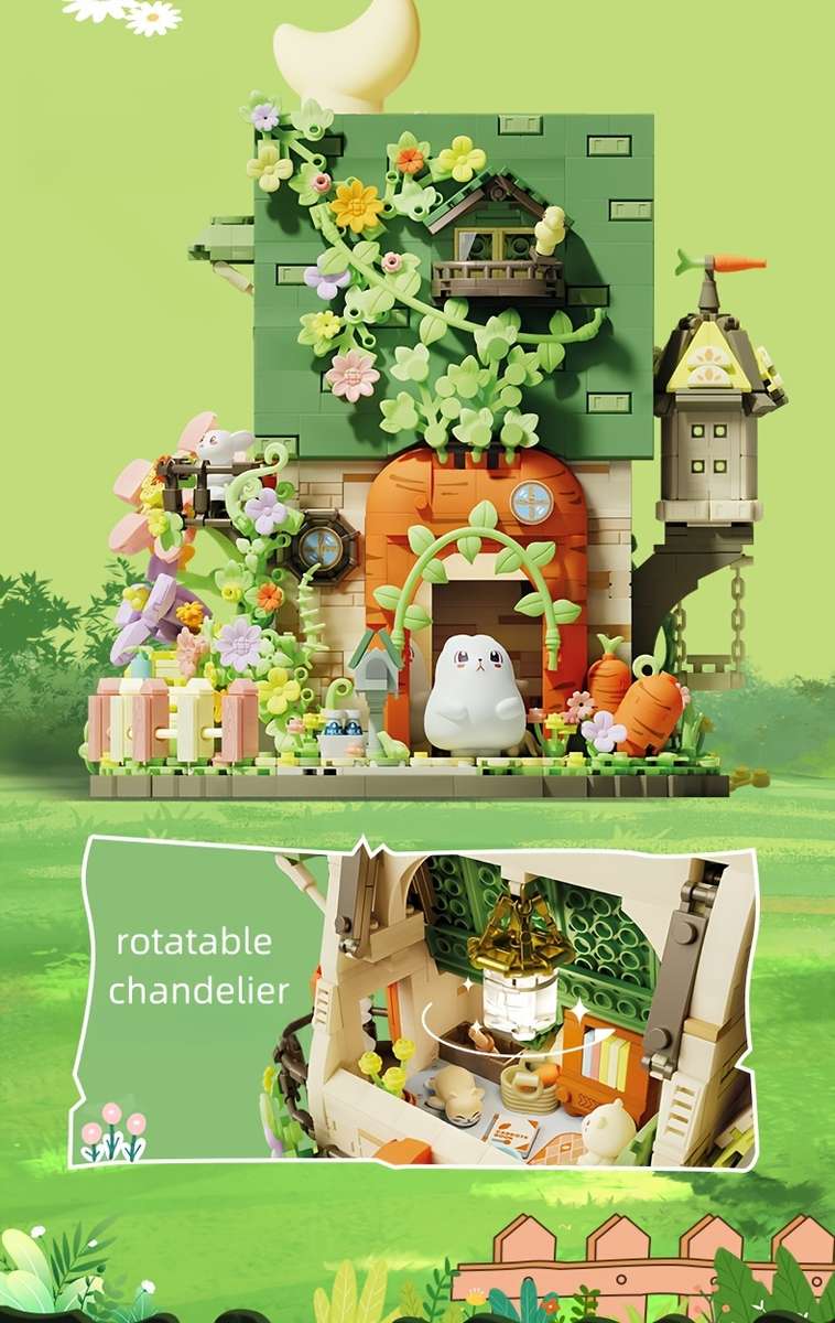 Building Toy Architectural Model Toy Set Color Carrot House  2393 Pcs