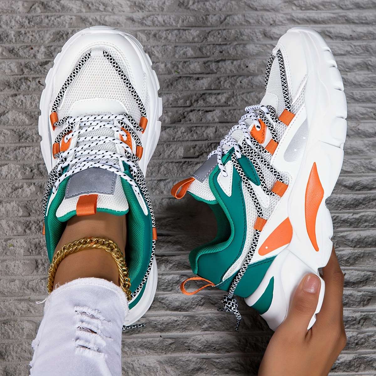 Women S Sneakers Color Green Sizeuk 4