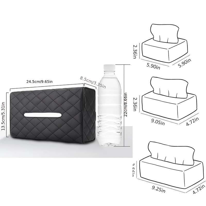 Car Tissue Box Color Black Quantity 2 Pack