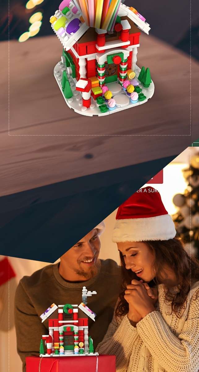 3D Building Model Puzzle Set Color Gingerbread House  322 Pcs