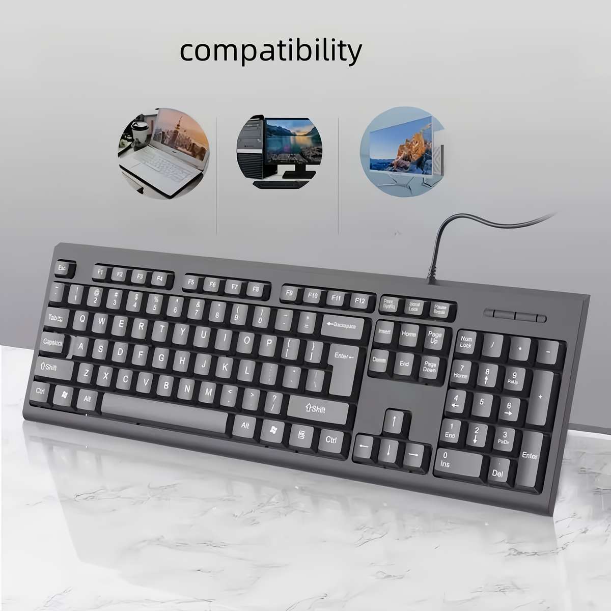 keyboard color Classic Black   with USB Cable