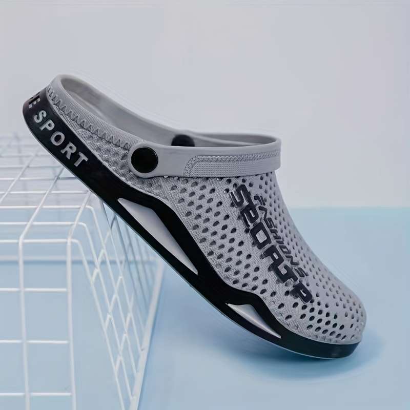Men Slippers Summer Style Grey Size Uk 7