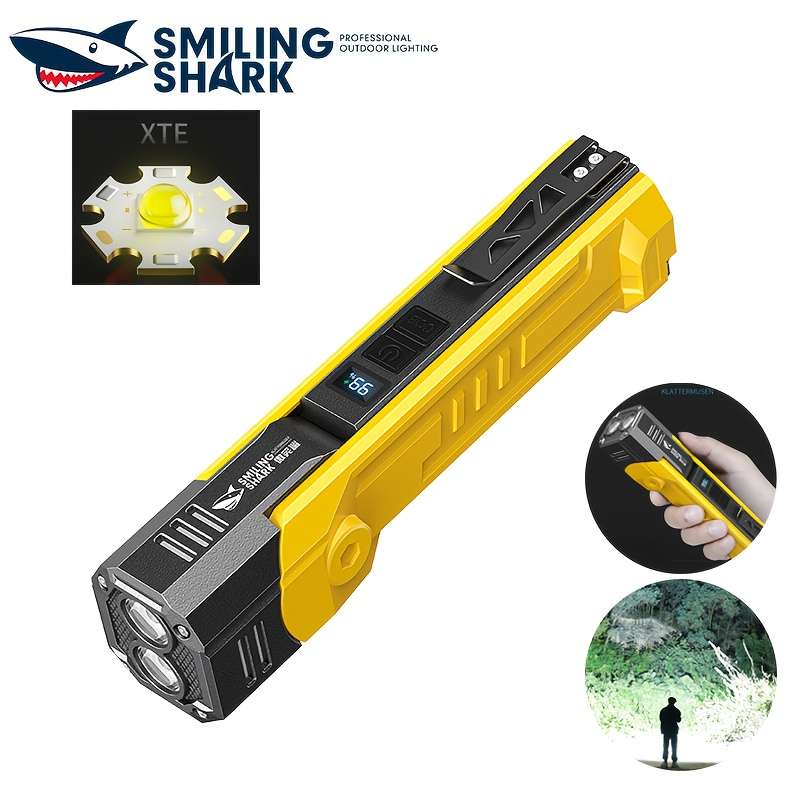 Durable 1Pc Smiling Shark Multi Function Flashlight Lighting Daily Reliable
