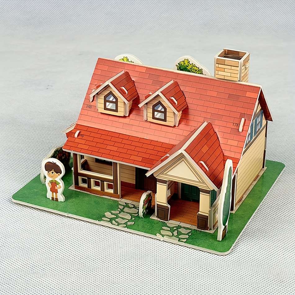 3D House Puzzle Model Model Ulx233 Sizel