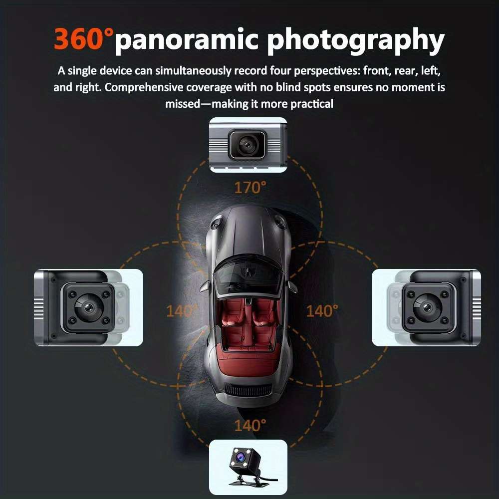 Dashcam Items 4 Lenses And 1 Screen With The Same Display