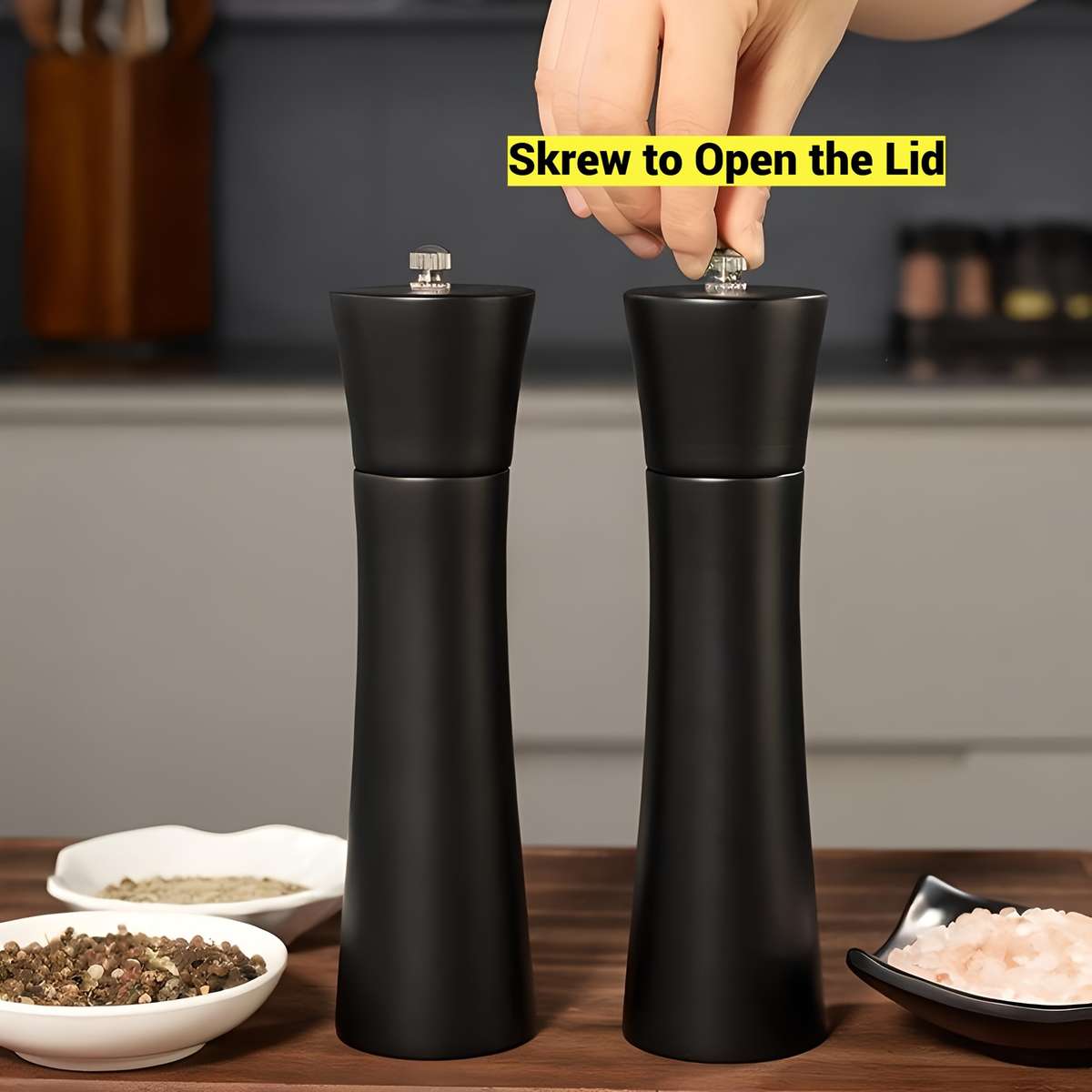 HighEnd Portable Artisanal Pepper Grinder With Base Set Industrial for Espresso