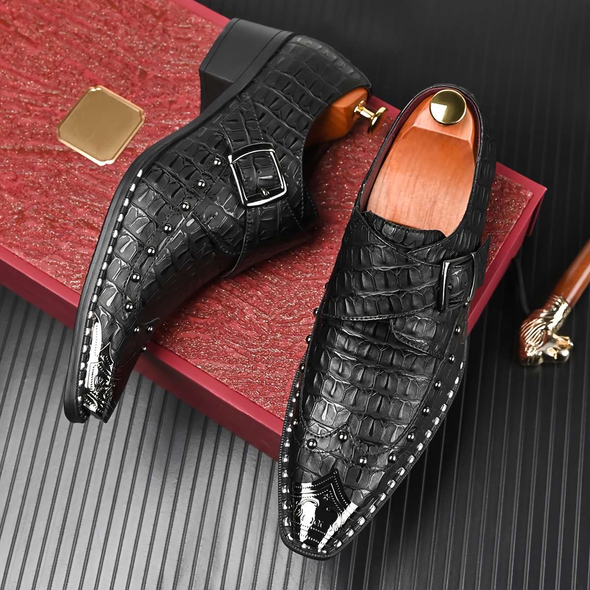 Mens Leather Shoes Color Black Sizeuk 7