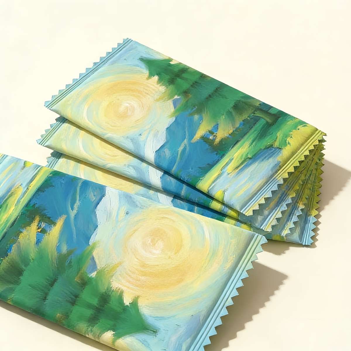 Wet Wipes Style Oil Painting Pattern Single Piece Of Wet Wipes Quantity14Pcs