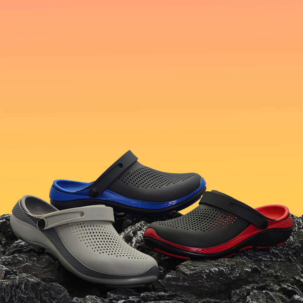 Men Slippers Summer Style Grey Size Uk 7