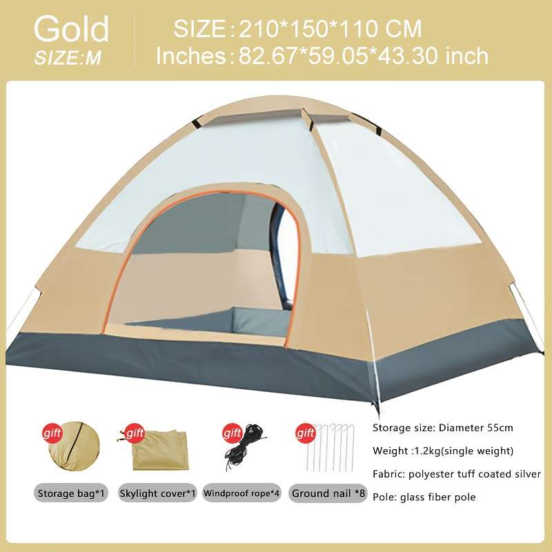 Premium Dome Shaped Matched One Room Two Door Tent Can Be Thrown Opened Co Blue