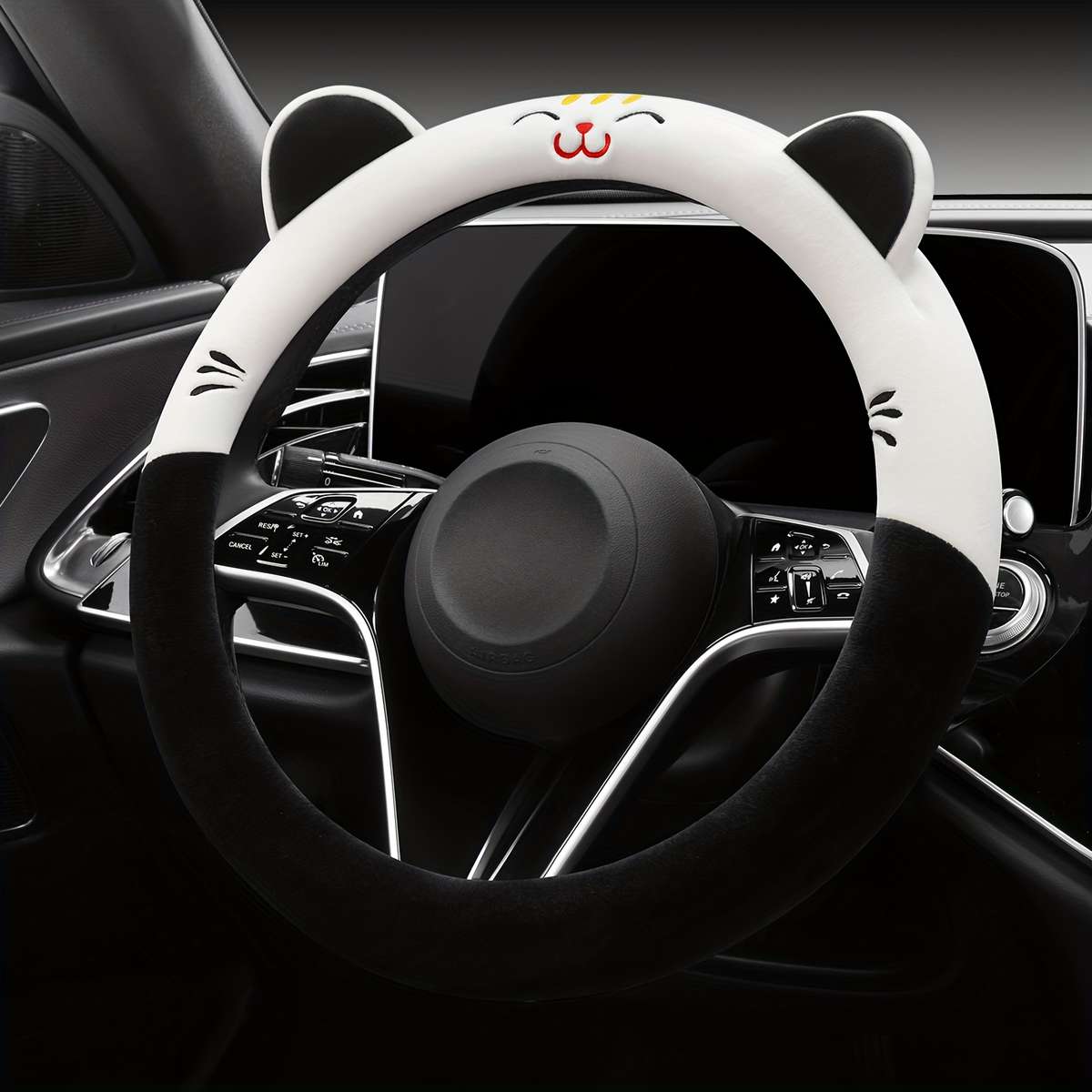 Car Steering Wheel Cover Kitten Blue